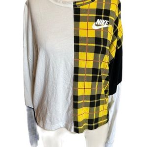Nike long sleeve tee with different plaids. Size medium
